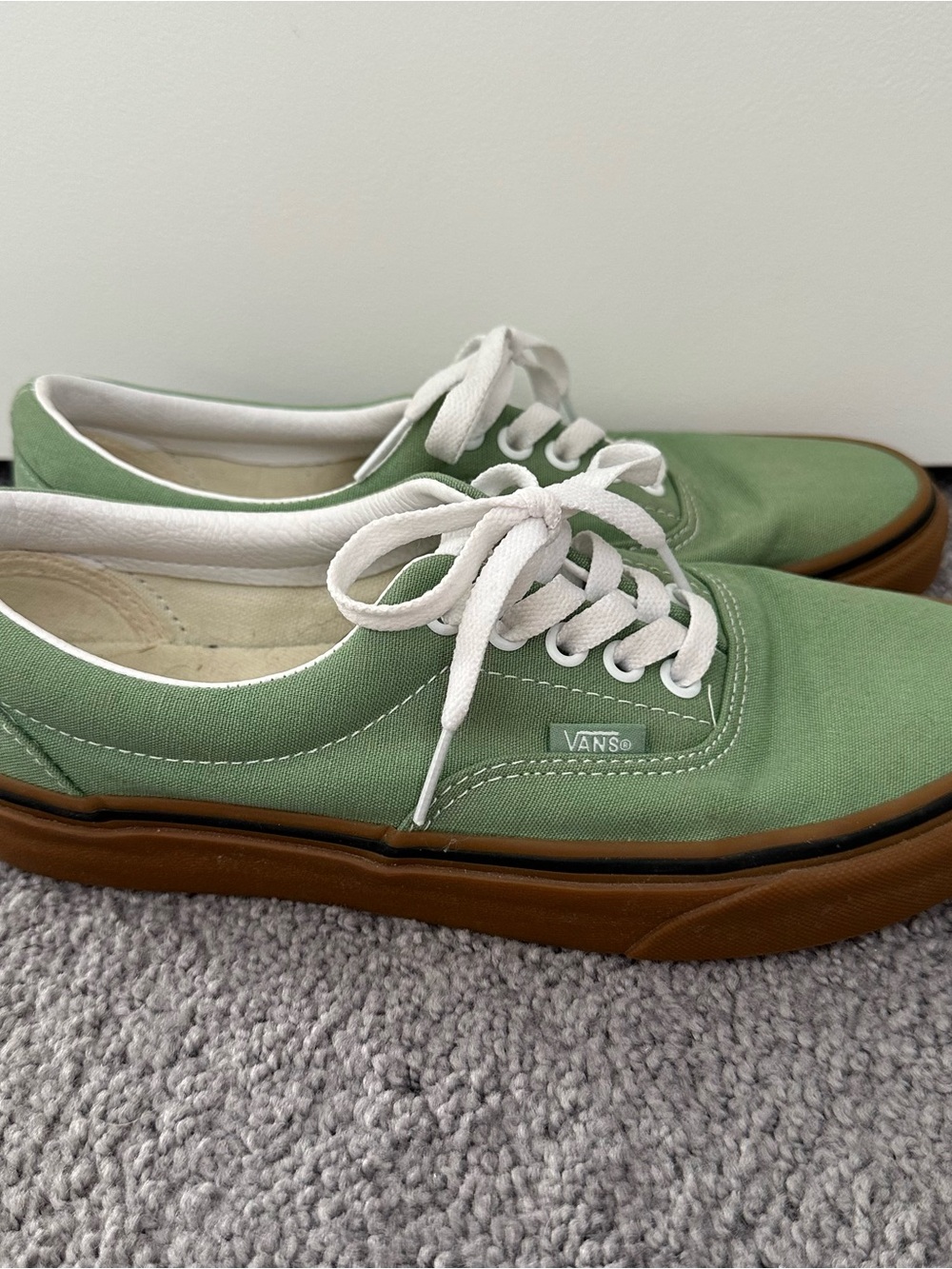 Vans Low Top Sneakers in Sage Green with White Laces - Picture 5 of 7